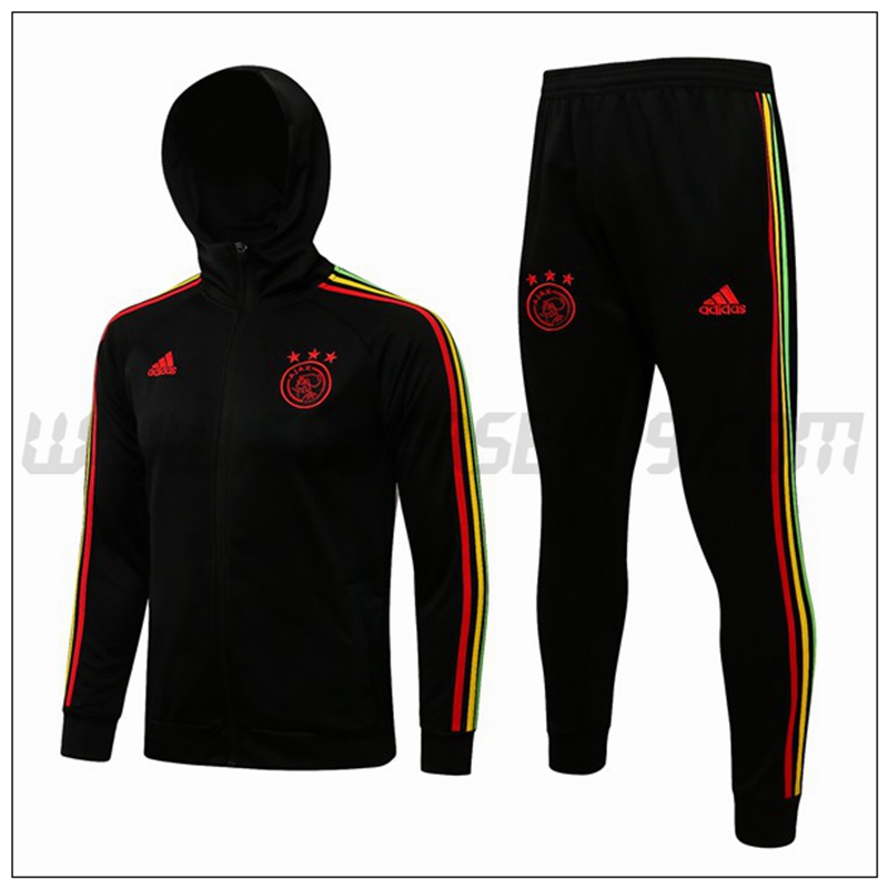 Chaqueta con Capucha Chandal del AFC Ajax Negro/Rojo 2021 2022