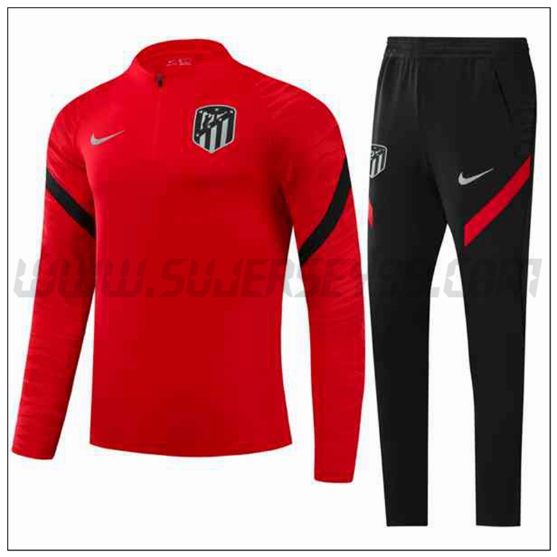 Chandal del Atletico Madrid Ninos Rojo/Negro 2021 2022