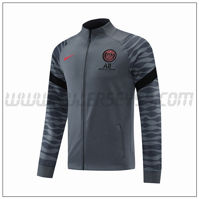 Chaqueta Futbol Jordan PSG Gris 2021 2022