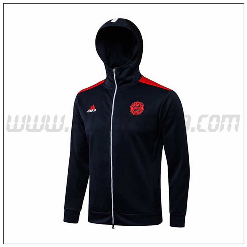 Chaqueta con Capucha Bayern Munich Negro/Rojo 2021 2022