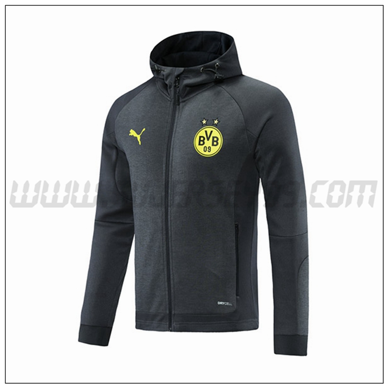 Chaqueta con Capucha Dortmund BVB Gris Oscuro 2021 2022