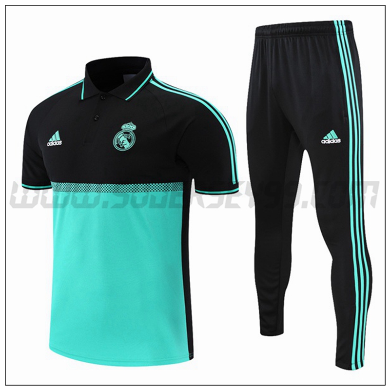 Polo Futbol Real Madrid + Pantalones Negro/Verde 2021 2022