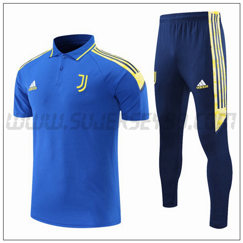 Polo Futbol Juventus + Pantalones Azul/Amarillo 2021 2022