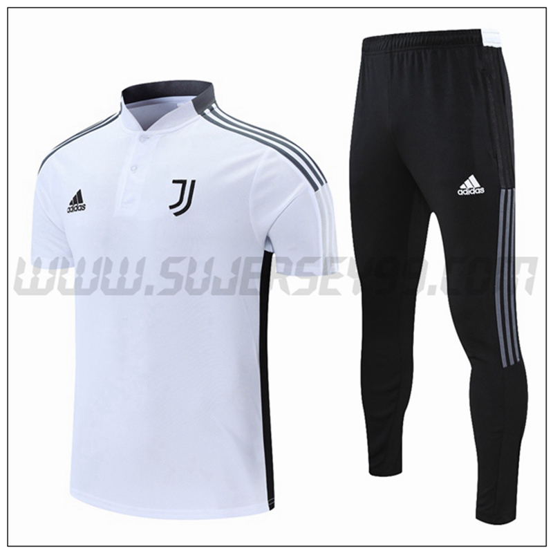 Polo Futbol Juventus + Pantalones Blanco/Gris 2021 2022