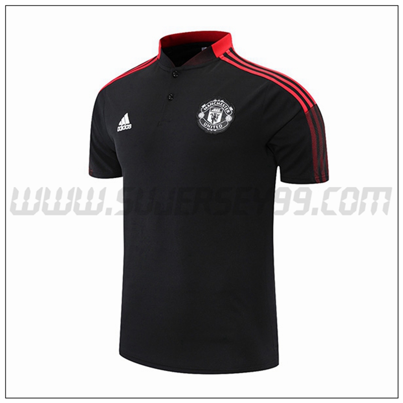 Polo Futbol Manchester United Rojo/Negro 2021 2022