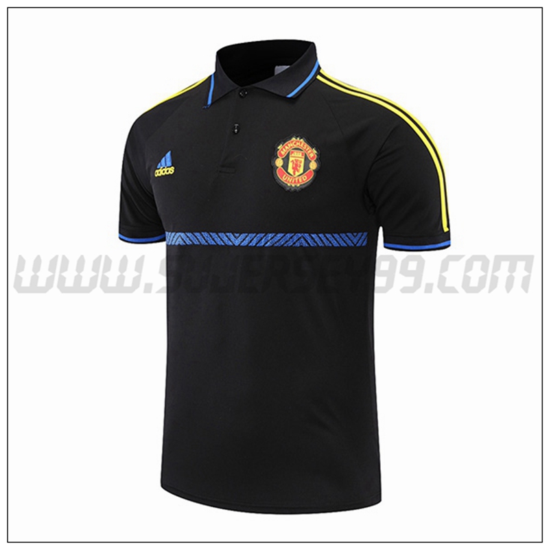 Polo Futbol Manchester United Azul/Negro/Amarillo 2021 2022