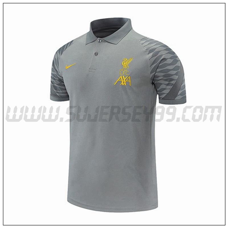 Polo Futbol FC Liverpool Gris 2021 2022