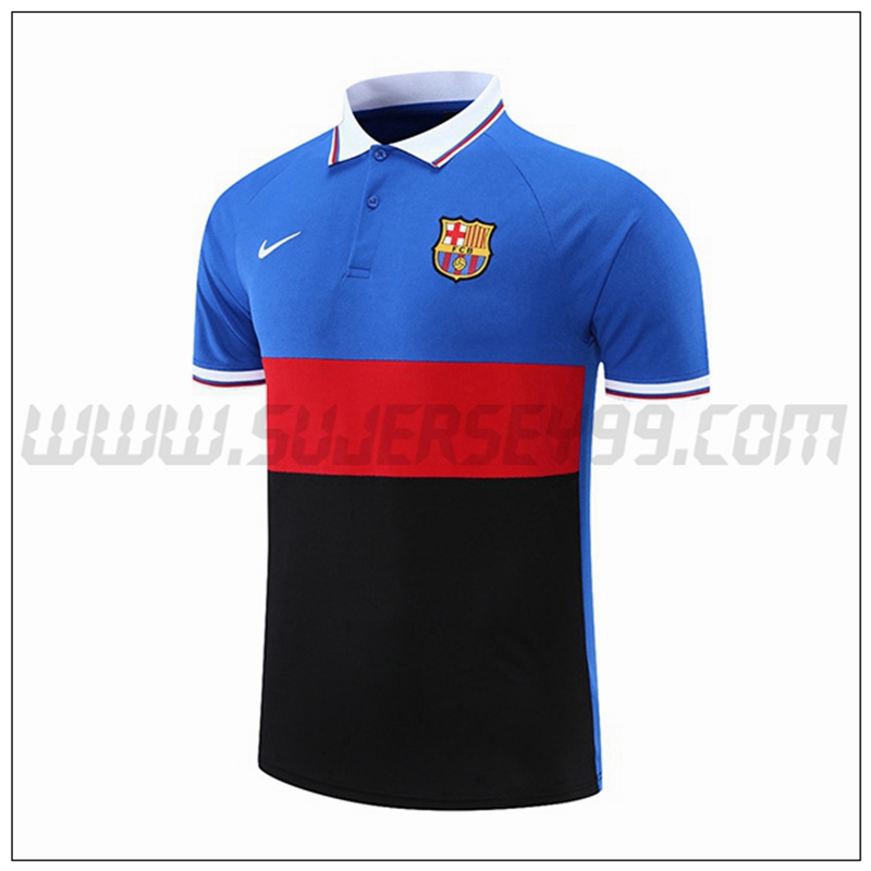 Polo Futbol FC Barcelona Azul/Negro/Rojo 2021 2022