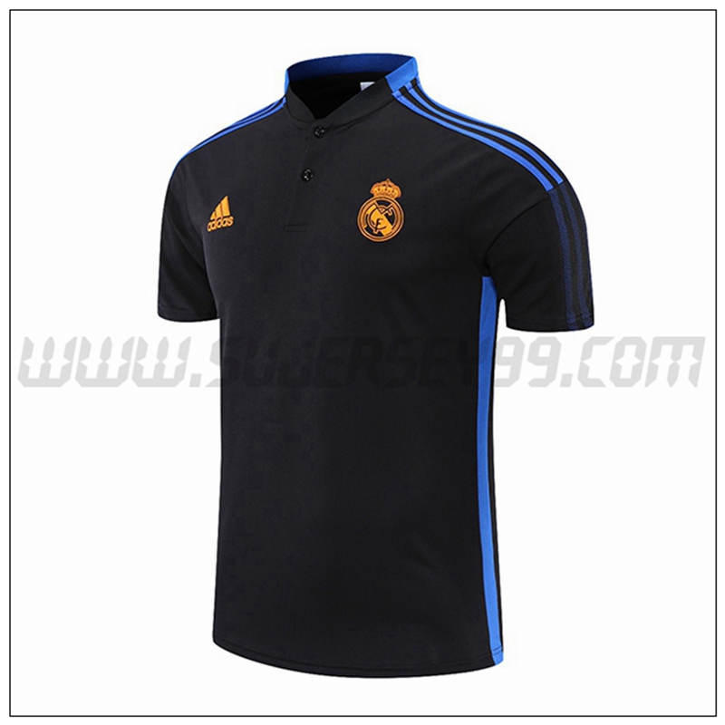 Polo Futbol Real Madrid Negro/Azul 2021 2022