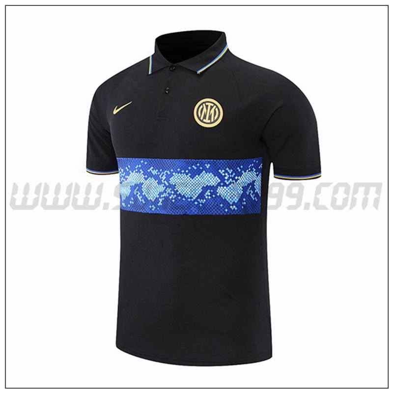 Polo Futbol Inter Milan Negro/Azul 2021 2022