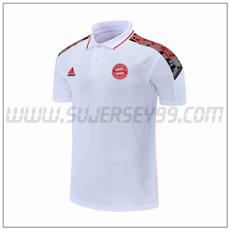 Polo Futbol Bayern Munich Blanco/Rojo 2021 2022