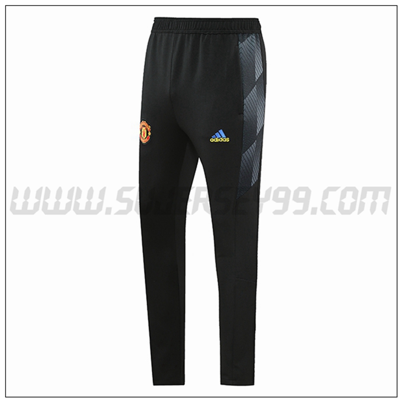 Pantalones Entrenamiento Manchester United Negro/Gris 2021 2022