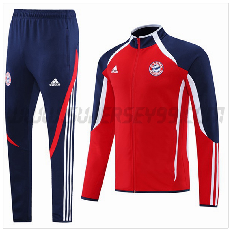 Chaqueta Chandal del Bayern Munich Rojo/Blanco/Azul Marino 2021 2022