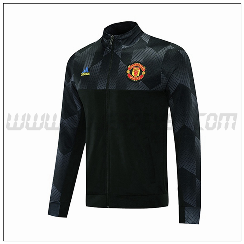 Chaqueta Futbol Manchester United Negro/Gris 2021 2022