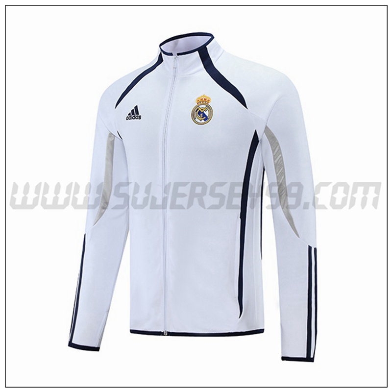 Chaqueta Futbol Real Madrid Blanco/Negro 2021 2022