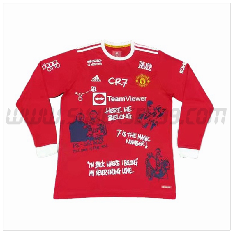 Camiseta Futbol Manchester United Manga Larga Dodici x ronaldo PV LS 2021 2022