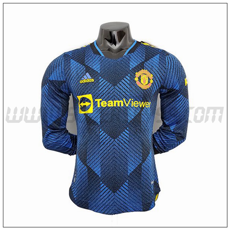 Tercera Camiseta Futbol Manchester United Manga Larga 2021 2022