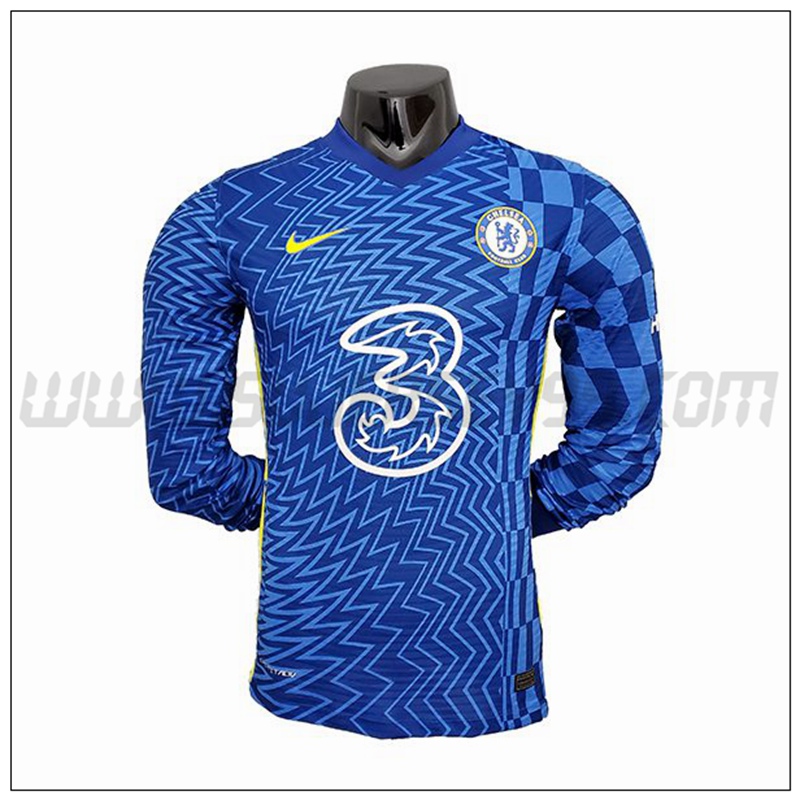 Primera Camiseta Futbol FC Chelsea Manga Larga 2021 2022