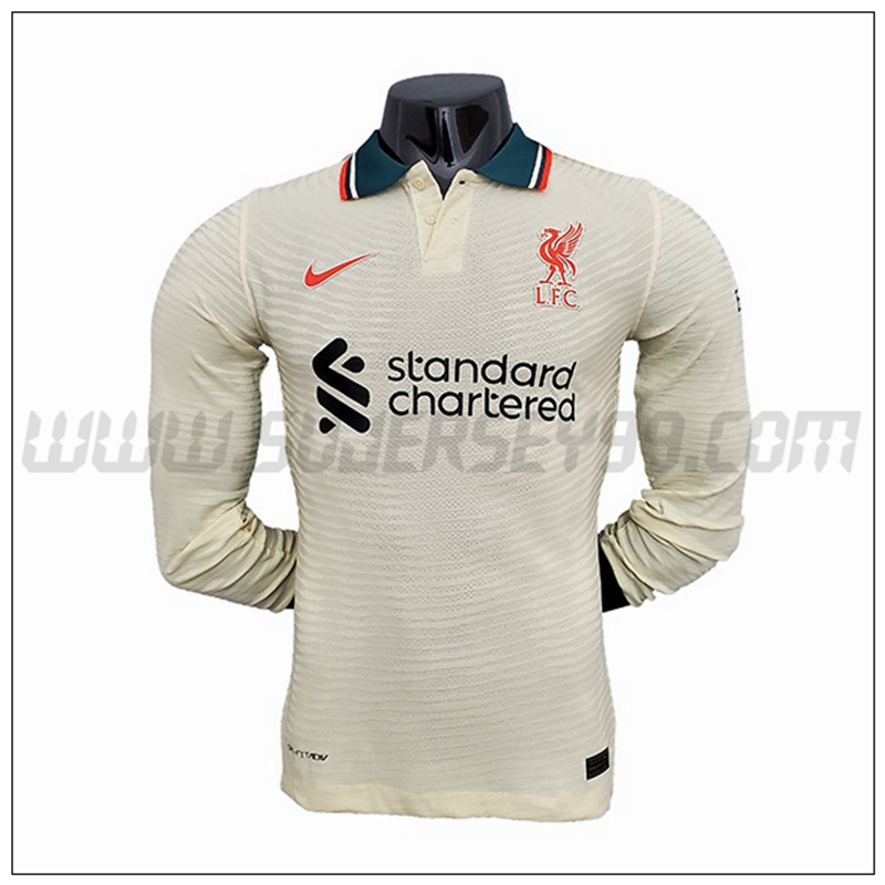 Segunda Camiseta Futbol FC Liverpool Manga Larga 2021 2022