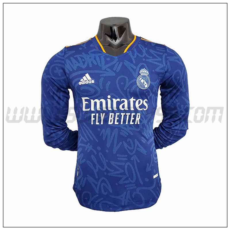 Segunda Camiseta Futbol Real Madrid Manga Larga 2021 2022