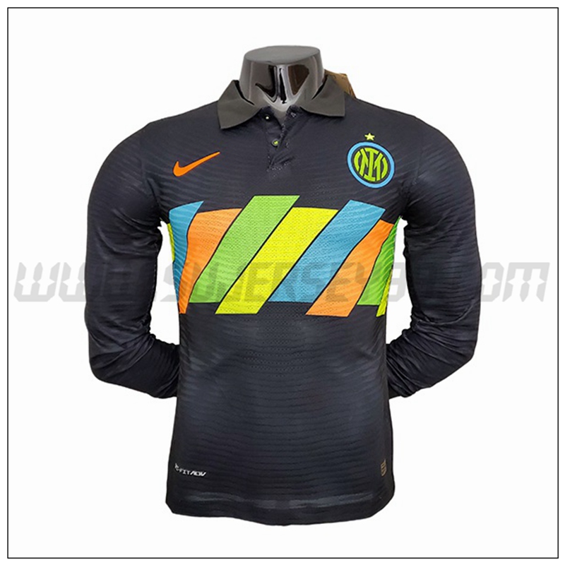 Tercera Camiseta Futbol Inter Milan Manga Larga 2021 2022