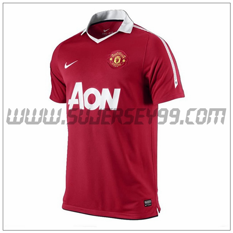 Camiseta Futbol Manchester United Retro Primera 2010/2011