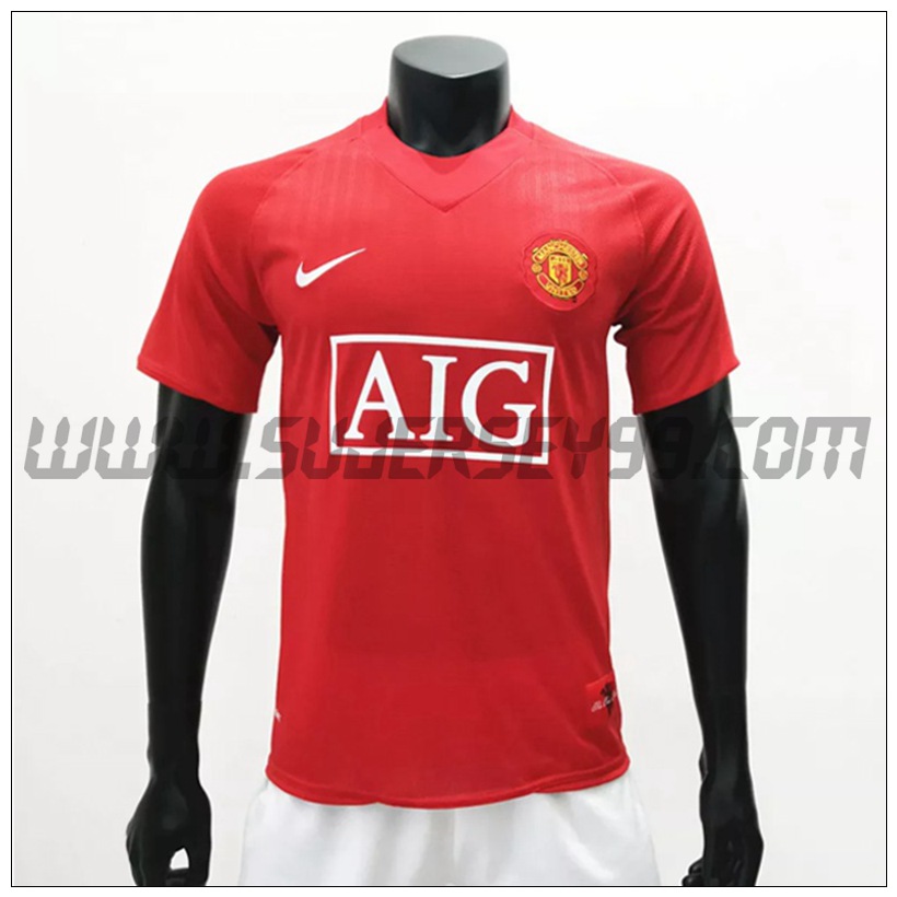 Camiseta Futbol Manchester United Retro Primera 2007/2009