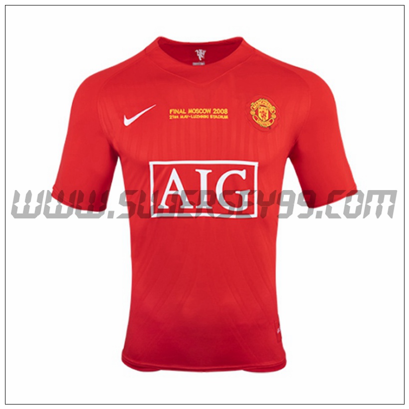 Camiseta Futbol Manchester United Retro Primera 2007/2008