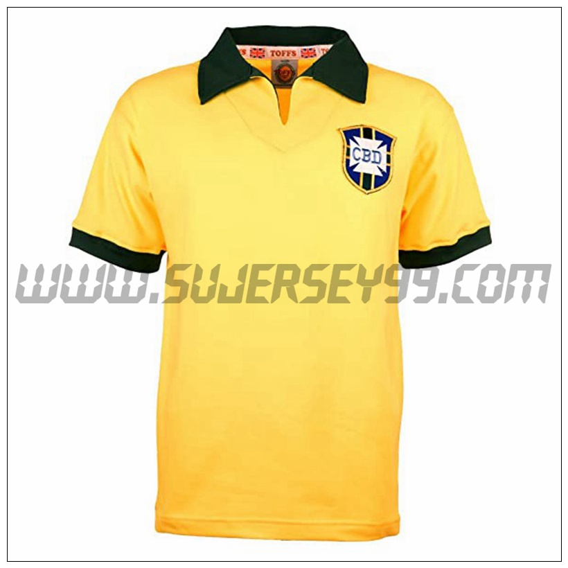 Camiseta Futbol Brasil Retro Copa Mundial Primera 1958