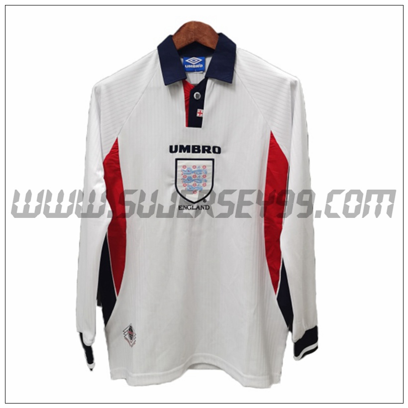 Camiseta Futbol Inglaterra Retro Primera Manga Larga 1998