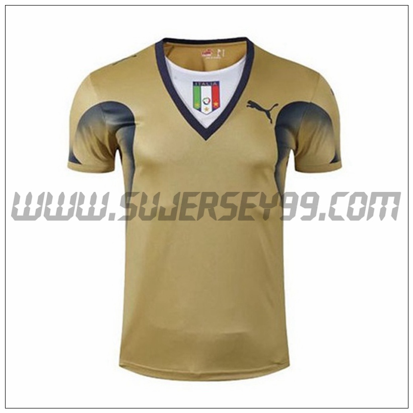 Camiseta Futbol Italia Retro Portero Amarillo Copa Mundial 2006