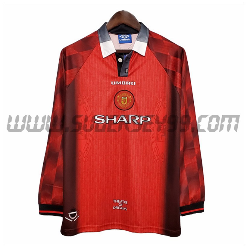 Camiseta Futbol Manchester United Retro Primera Manga Larga 1996