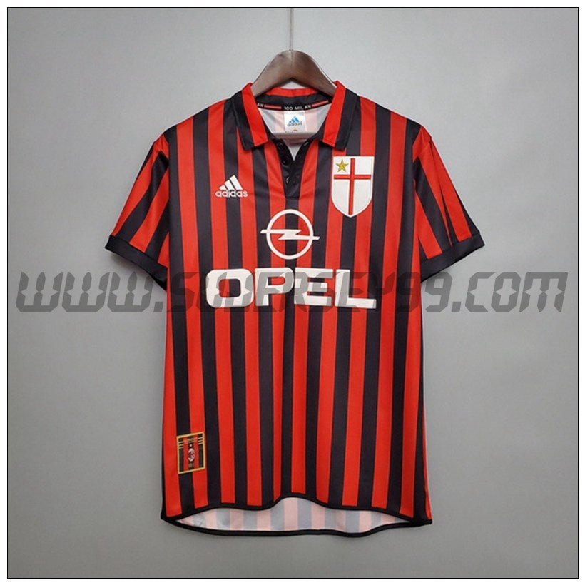 Camiseta Futbol AC Milan Retro Primera 1999/2000