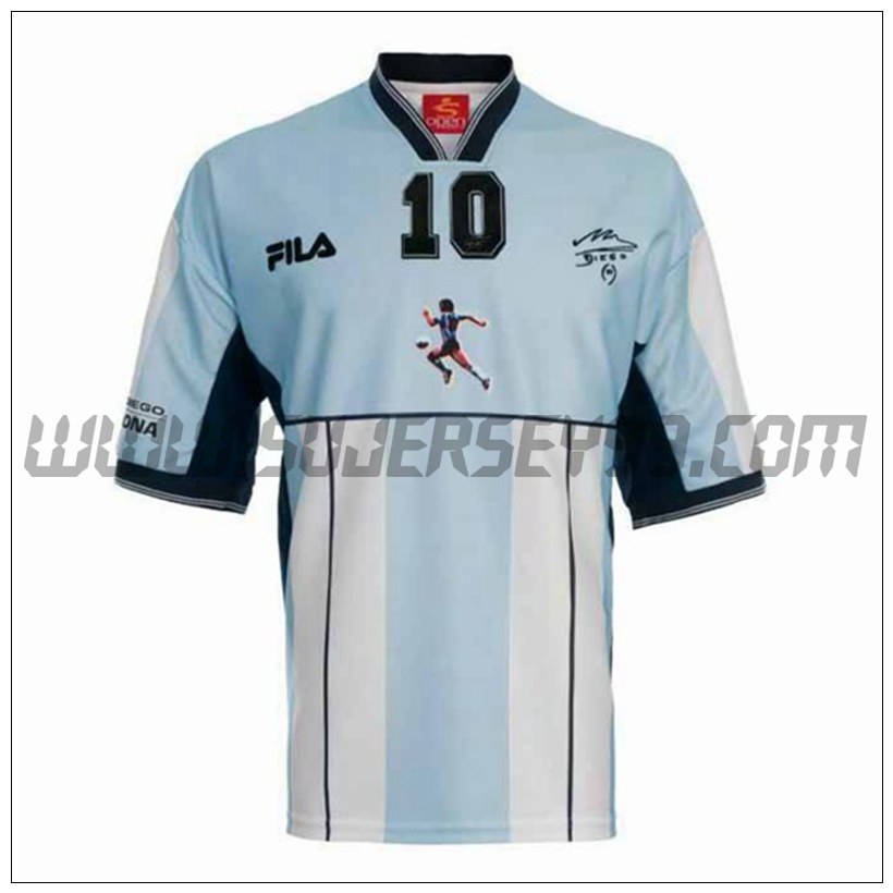 Camiseta Futbol Argentina Retro 10 Maradona 2001