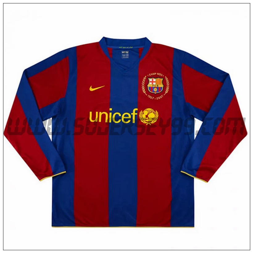 Camiseta Futbol FC Barcelona Retro Primera Manga Larga 2007/2008