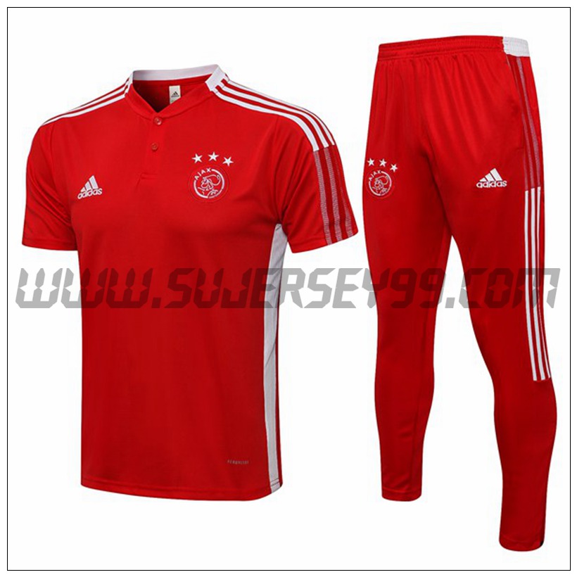 Polo Futbol AFC Ajax + Pantalones Rojo 2021 2022