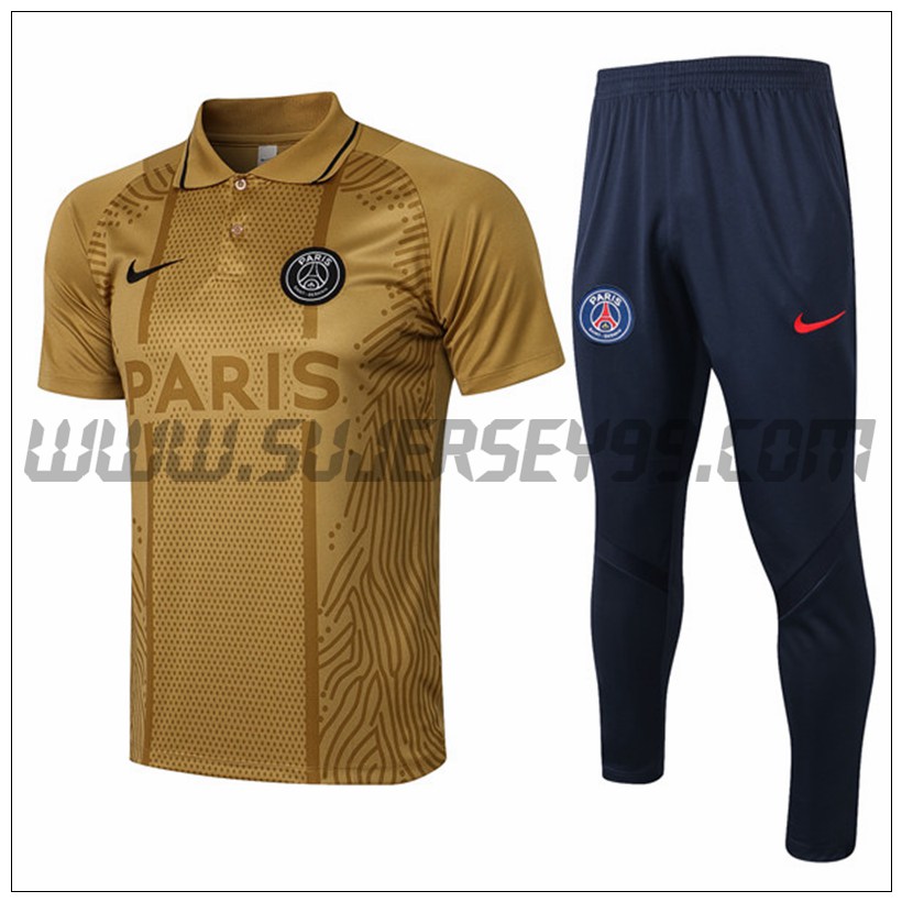 Polo Futbol PSG + Pantalones Amarillo 2021 2022