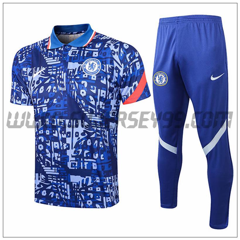 Polo Futbol FC Chelsea + Pantalones Azul 2021 2022