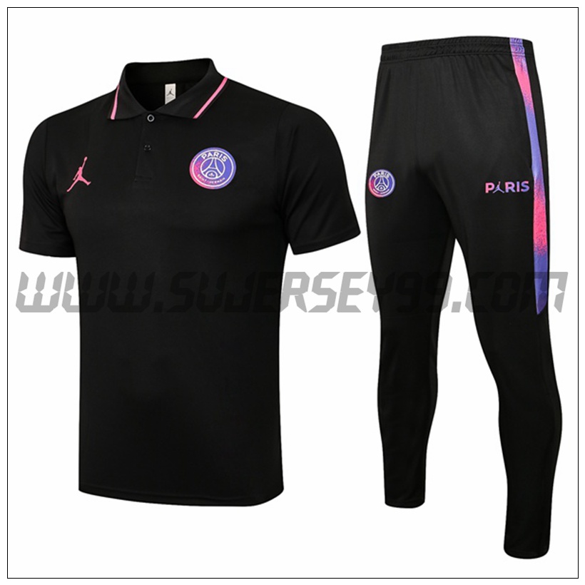 Polo Futbol Jordan PSG + Pantalones Negro 2021 2022