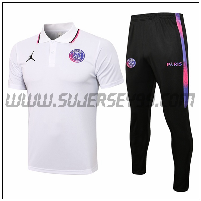 Polo Futbol Jordan PSG + Pantalones Blanco 2021 2022