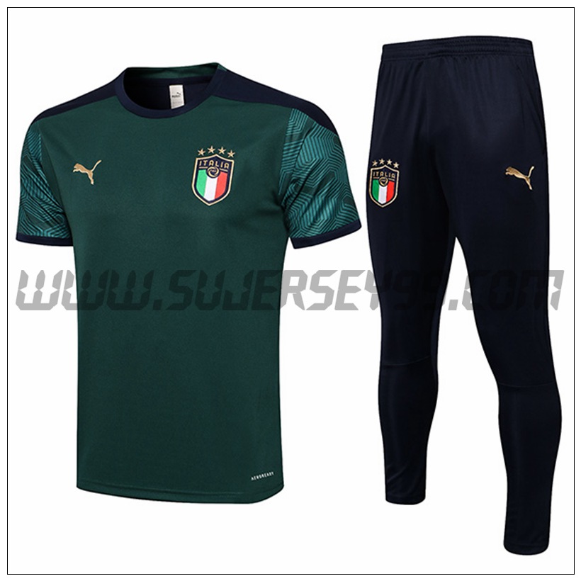 Polo Futbol Italia + Pantalones Verde 2021 2022