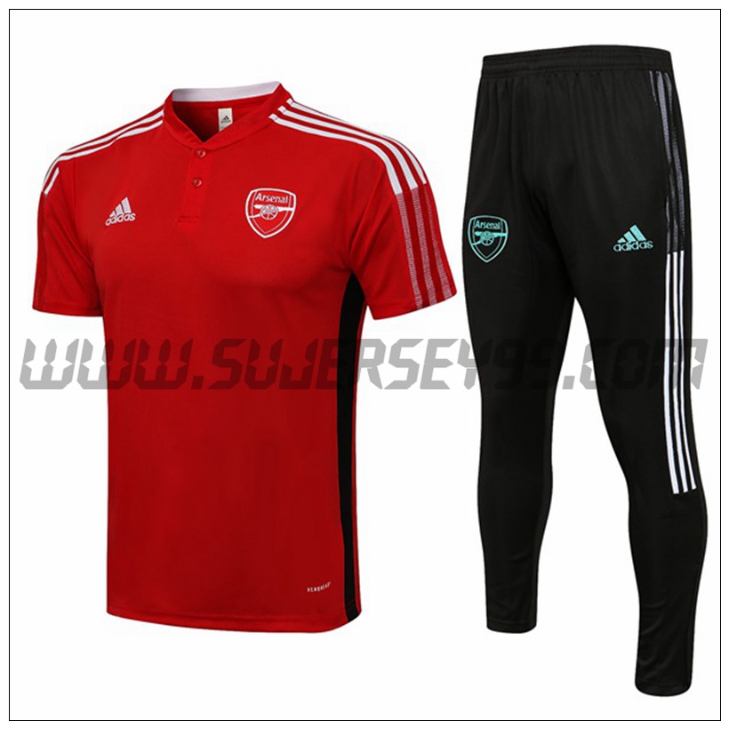 Polo Futbol Arsenal + Pantalones Rojo 2021 2022