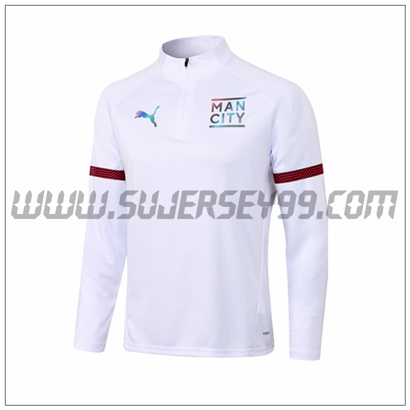 Sudadera Entrenamiento Manchester City Blanco 2021 2022