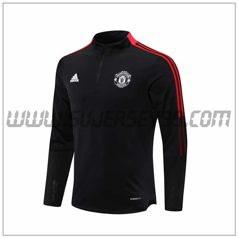 Sudadera Entrenamiento Manchester United Negro/Rojo 2021 2022