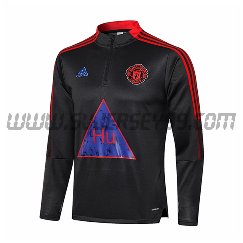 Sudadera Entrenamiento Manchester United Gris Oscuro 2021 2022