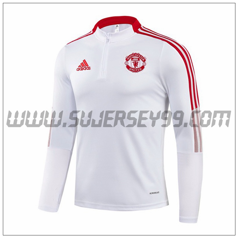 Sudadera Entrenamiento Manchester United Negro/Blanco 2021 2022