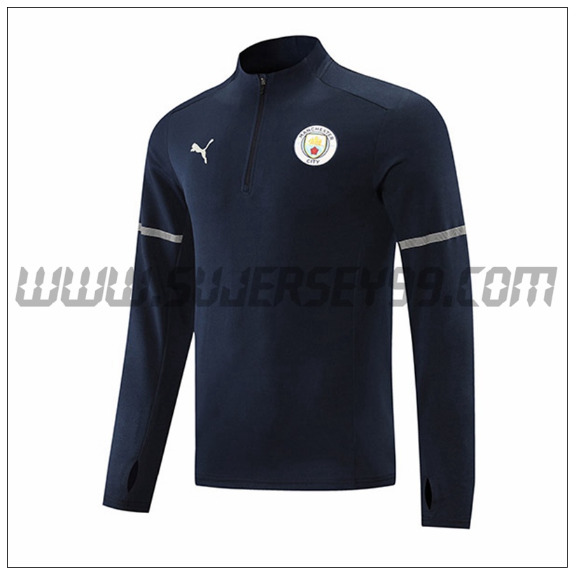 Sudadera Entrenamiento Manchester City Azul Marino 2021 2022