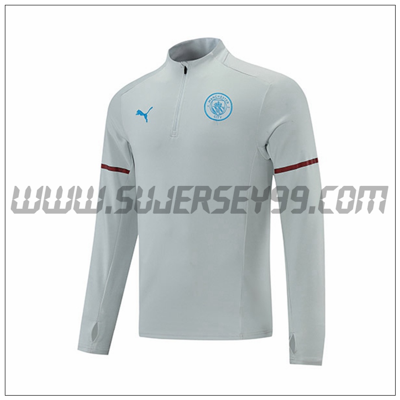 Sudadera Entrenamiento Manchester City Gris 2021 2022