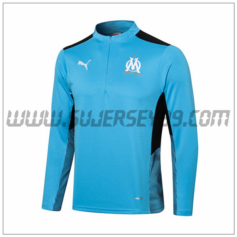 Sudadera Entrenamiento Marsella OM Azul/Negro 2021 2022