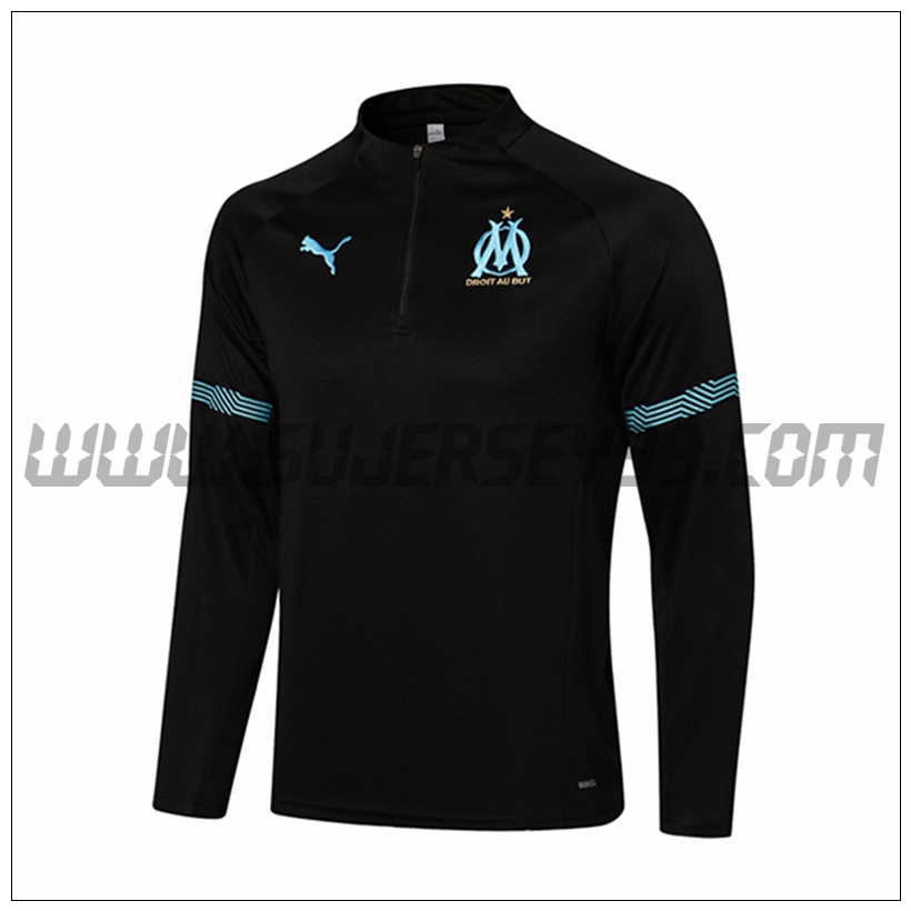 Sudadera Entrenamiento Marsella OM Negro/Azul 2021 2022 -02